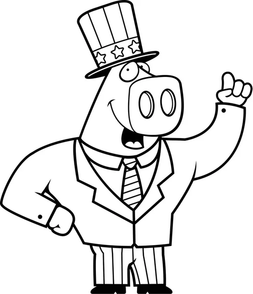 Kreskówka patriotyczne świnia — Wektor stockowy