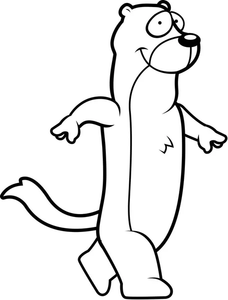 Cartoon Weasel Walking — Stock Vector