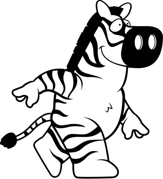 Desenhos animados Zebra Walking —  Vetores de Stock