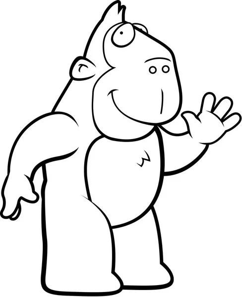 Dibujos animados mono ondeando — Vector de stock