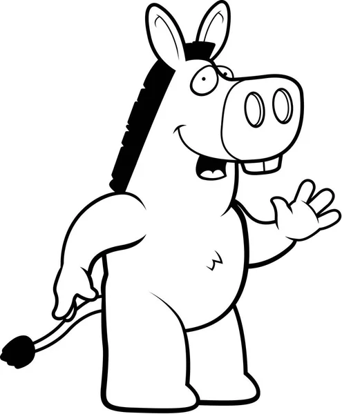 Dessin animé Donkey Waving — Image vectorielle