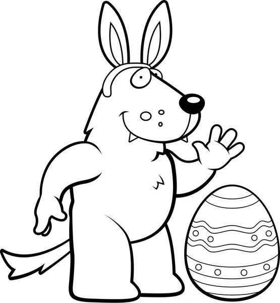 Cartone animato lupo di Pasqua — Vettoriale Stock