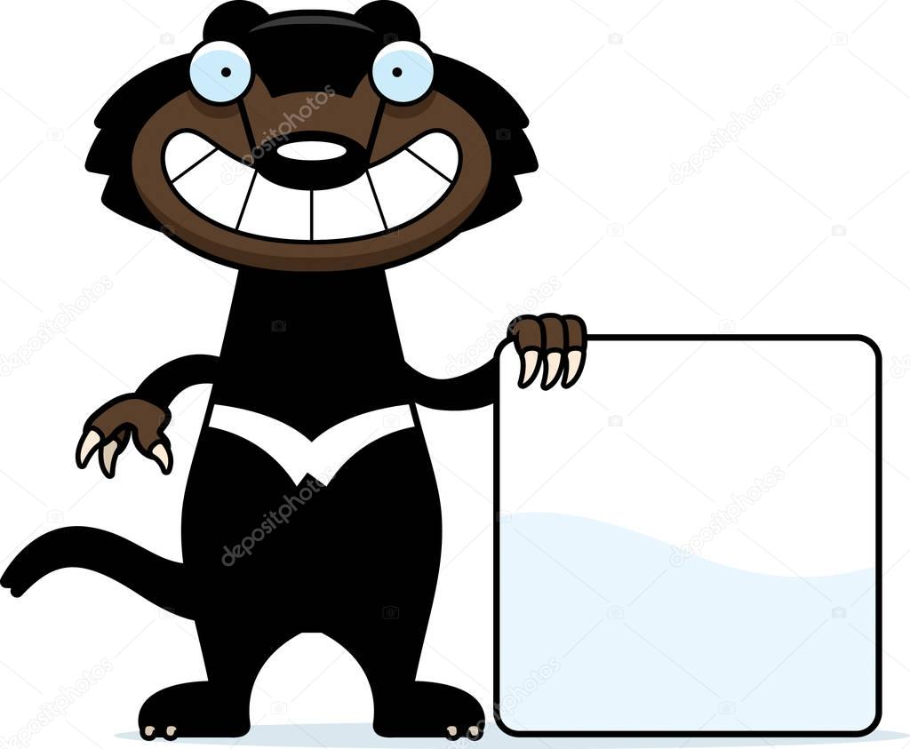Signo de demonio de Tasmania de dibujos animados — Archivo ...