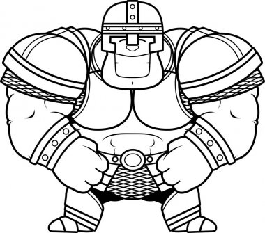 Gülümseyen karikatür savaşçı