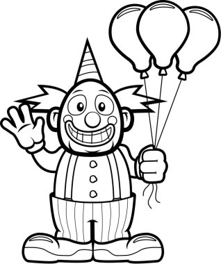 Çizgi film palyaço sallayarak