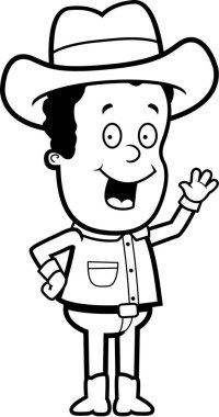 Çizgi film kovboy sallayarak