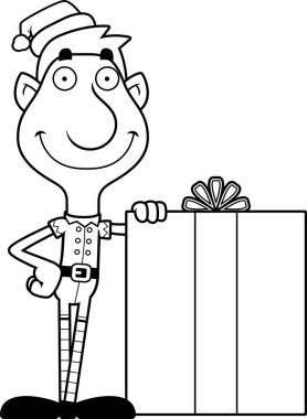 Karikatür Noel Elf Hediyelik