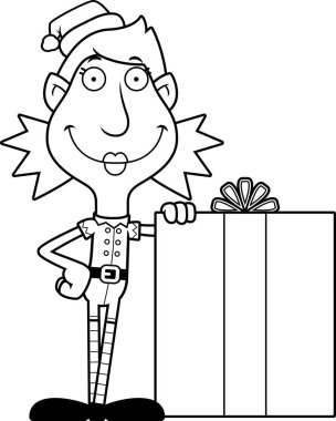 Karikatür Noel Elf Hediyelik