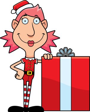 Karikatür Noel Elf Hediyelik