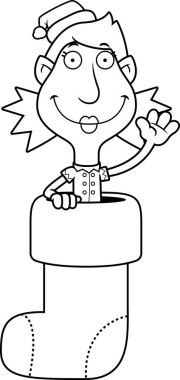 Karikatür Noel Elf çorap