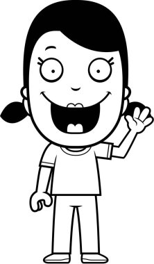 sallayarak karikatür kız