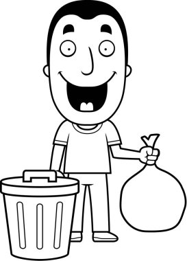 Çizgi film adam çöp