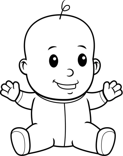 Desenhos animados Bebês Sorrindo — Vetor de Stock