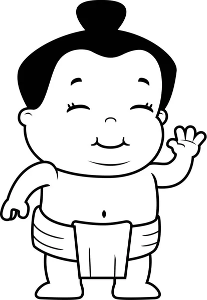 Cartoon Little Sumo — Stock Vector