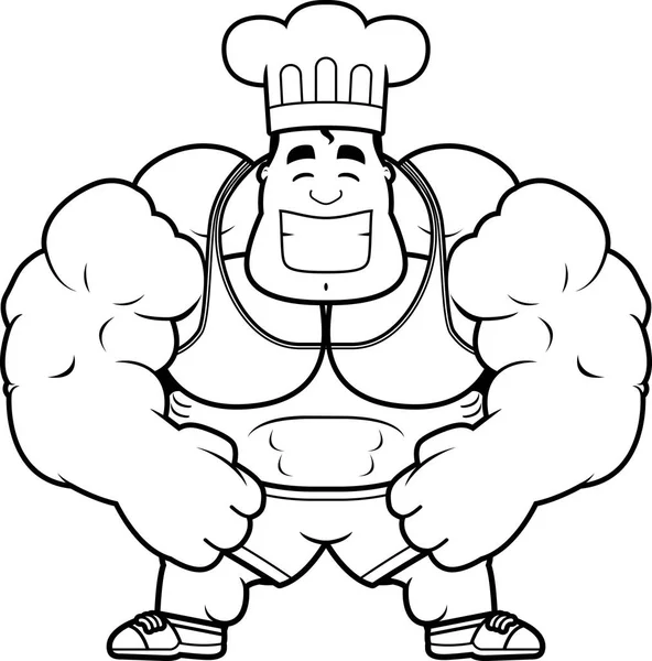 Cartoon Bodybuilding Chef — 图库矢量图片