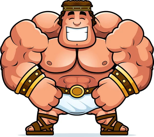 Smiling Cartoon Hercules — Stock Vector