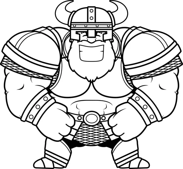 Vikingo sonriente de dibujos animados — Vector de stock