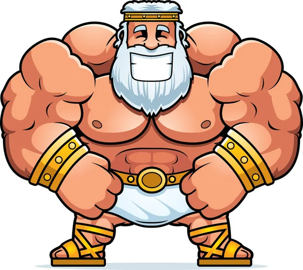 Dibujos animados sonrientes Zeus — Vector de stock