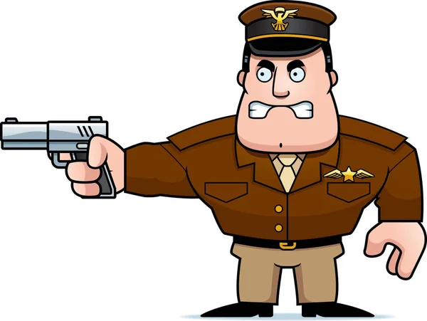 Cartoon Captain Gewehr — Stockvektor