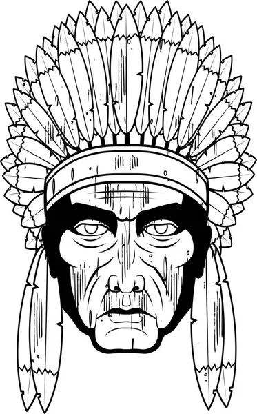 Cartoon houten Chief — Stockvector