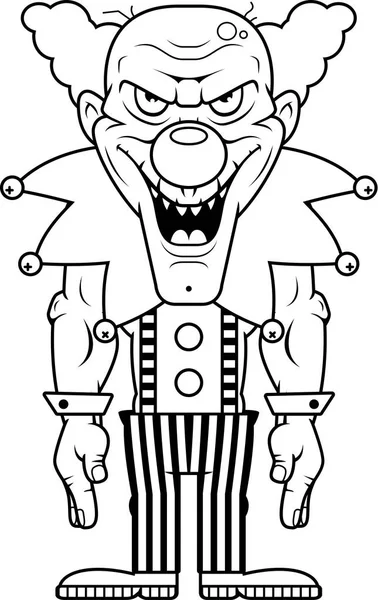 Payaso malvado de dibujos animados — Vector de stock