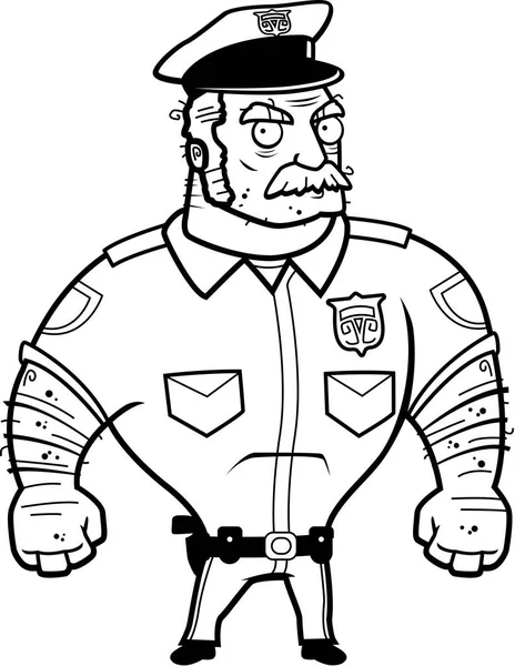 Karikatur wütende Polizei — Stockvektor