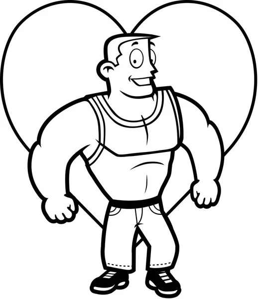 Kreskówka mężczyzna Heartthrob — Wektor stockowy