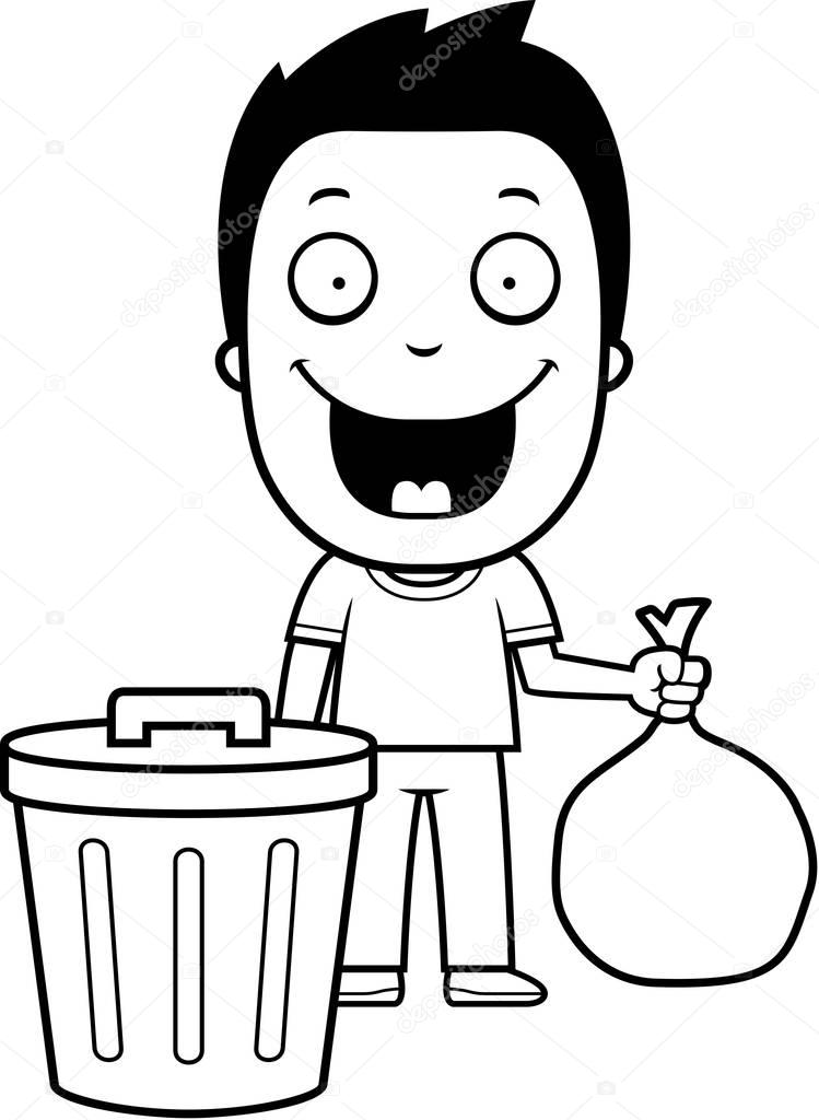 Niño Tirando Basura Para Colorear / Dibujo para colorear, niño tirando