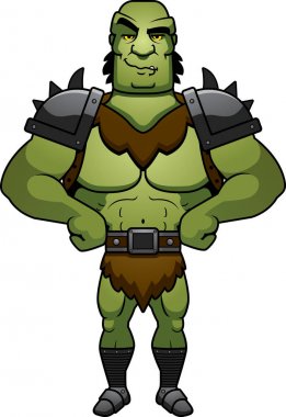 Kendine güvenen karikatür ork