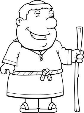 Çizgi film gülümseyen keşiş