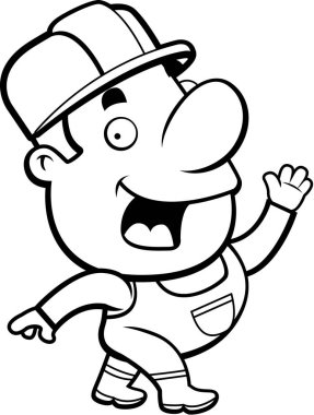 Çizgi İnşaat işçisi