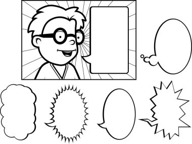 Çocuk konuşuyor karikatür