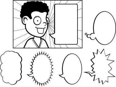 Çocuk konuşuyor karikatür