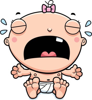 Çizgi film bebek kız ağlıyor