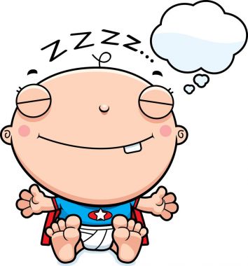 Çizgi film süper kahraman bebek rüya