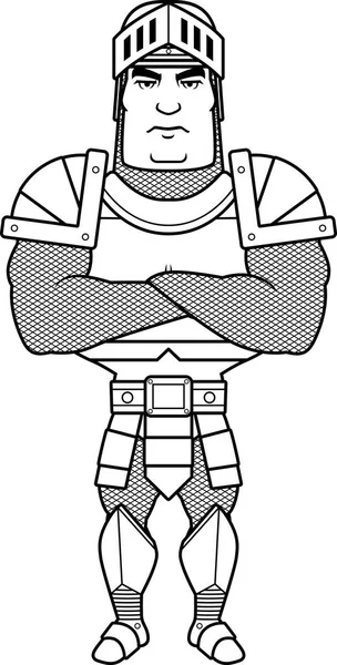Chevalier de la bande dessinée bras croisés — Image vectorielle