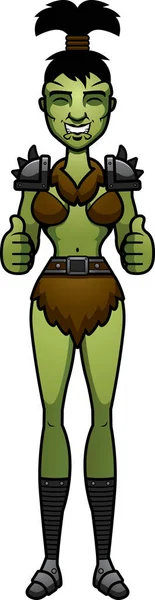 Cartoon Orc Polegares para cima — Vetor de Stock