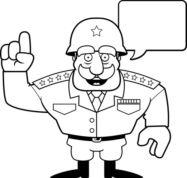 Cartoon Militar General Talking —  Vetores de Stock