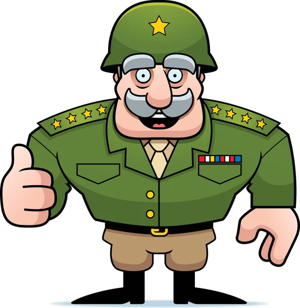 Desene animate Militare General Thumbs Up — Vector de stoc