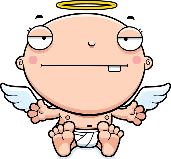漫画赤ちゃん天使退屈 — ストックベクタ