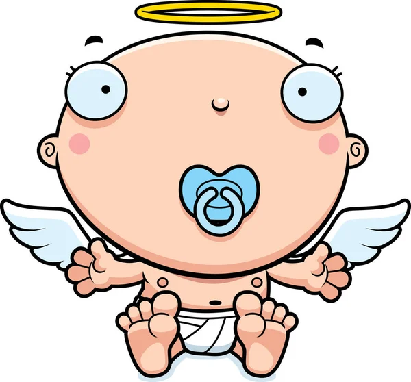 Cartoon Baby Angel Pacifier — Stock Vector