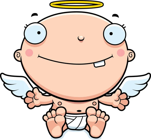 Cartoon Baby Angel Smiling — Stock Vector