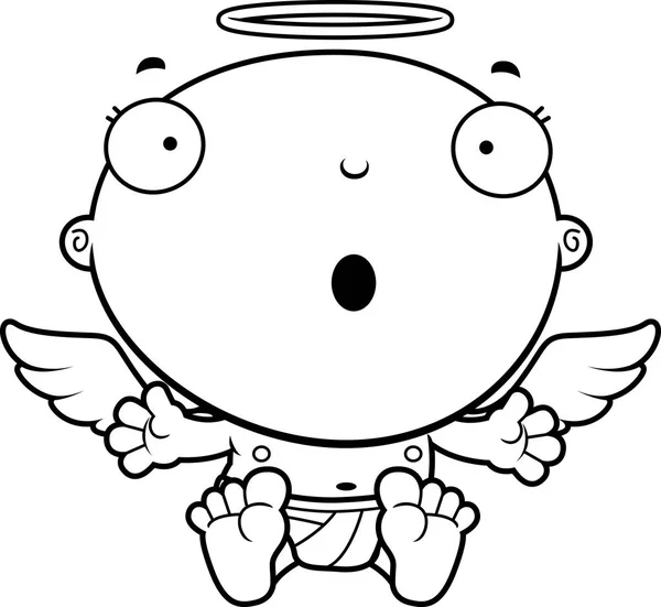 驚いた漫画赤ちゃん天使 — ストックベクタ