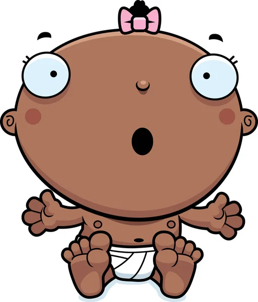 Desenhos animados bebê menina surpreso — Vetor de Stock