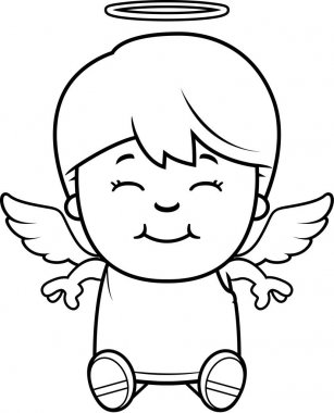 Angel oturan çocuk