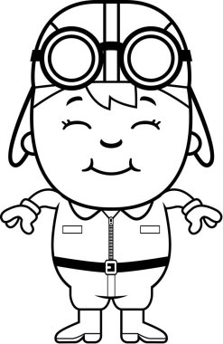 Gülümseyen karikatür Pilot