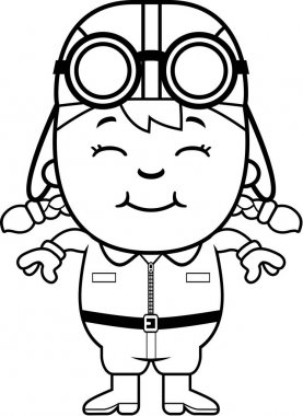 Gülümseyen karikatür Pilot