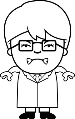 Kızgın çizgi film küçük bilim adamı