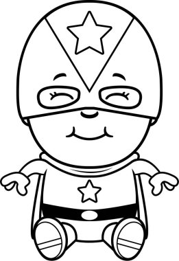 Çocuk süper kahraman oturma