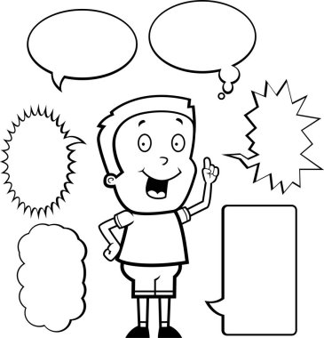 Çocuk konuşuyor karikatür